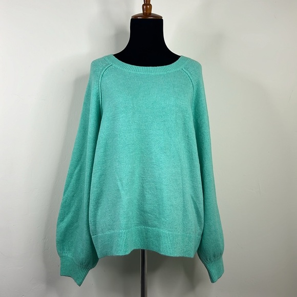 VINCE CAMUTO Mint Green Crew Neck Balloon Sleeves Sweater M - Picture 1 of 7